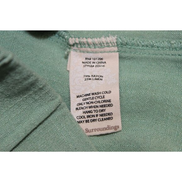 Soft Surroundings women's relaxed fit elastic waist ankle crop linen blend pants - Picture 9 of 9